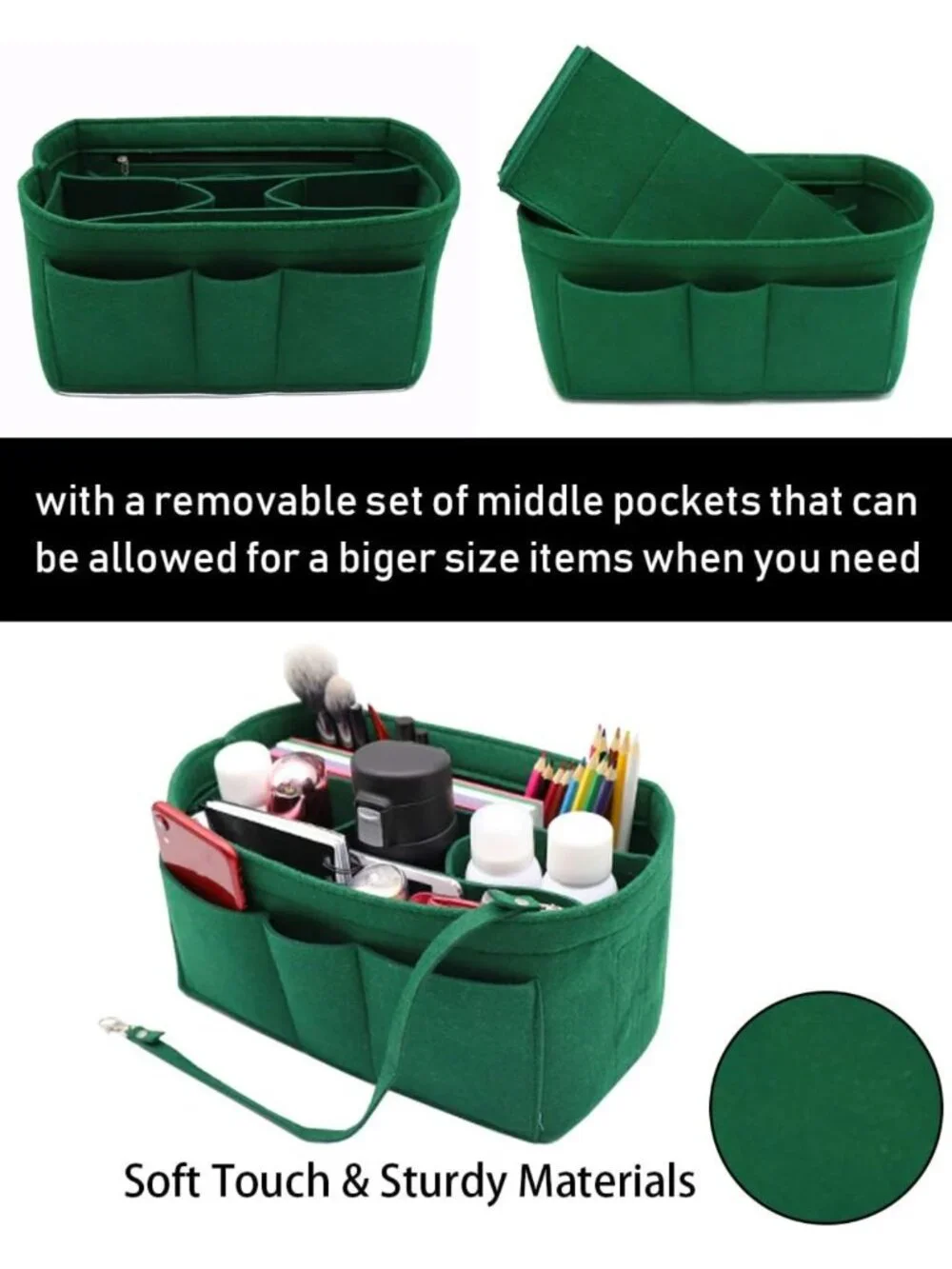 Felt Bag Organizer for Handbag & Purse - Perfect Insert for Speedy & Neverfull